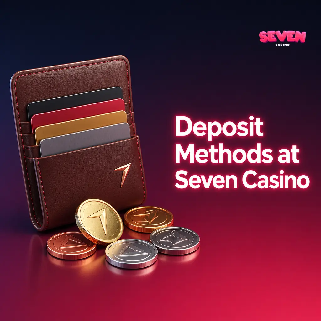 Seven Casino deposit methods including Visa, Mastercard, Bitcoin, Ethereum, and USDT with A$20 minimum for Australian players