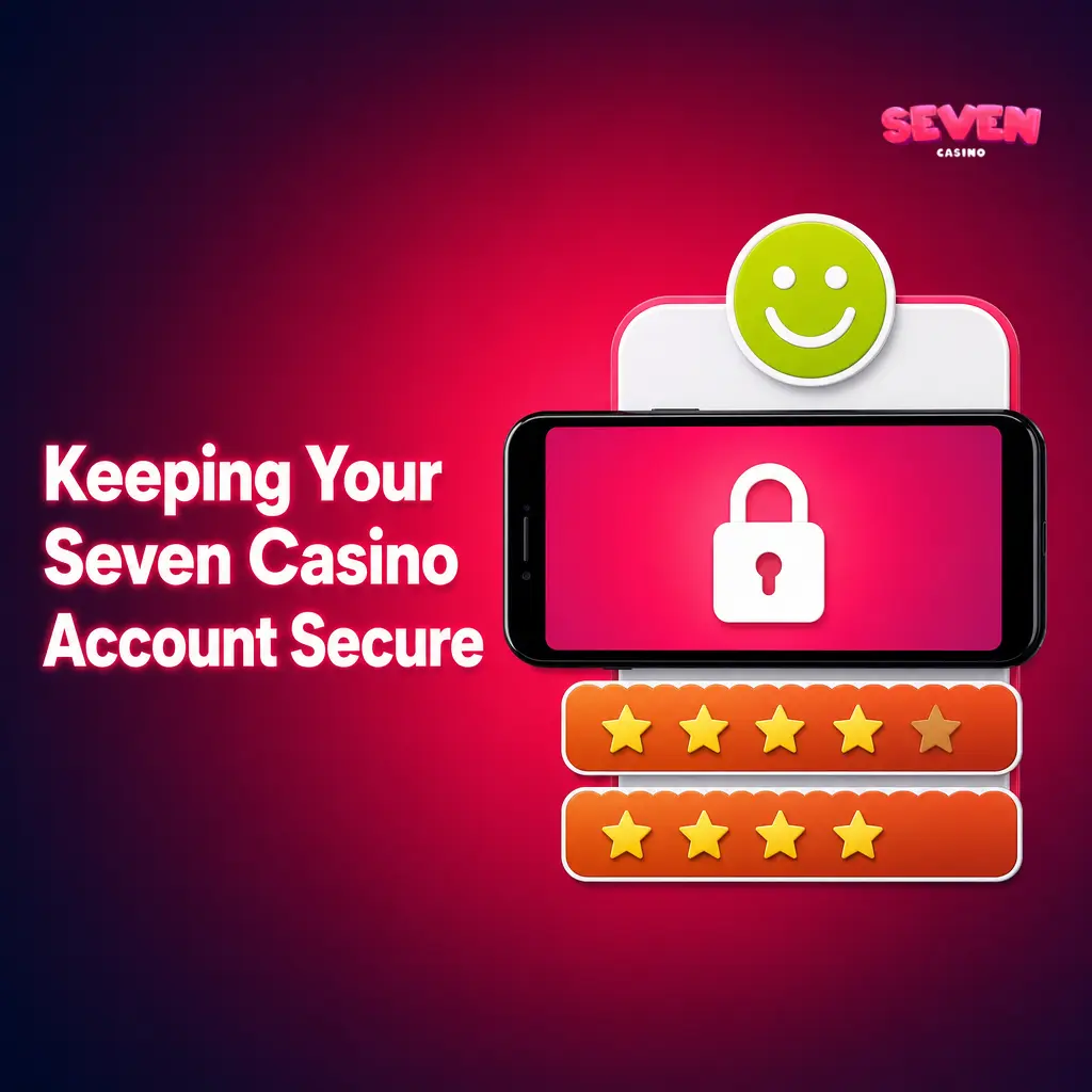 Seven Casino account security setup showing 2FA authentication and strong password protection tips