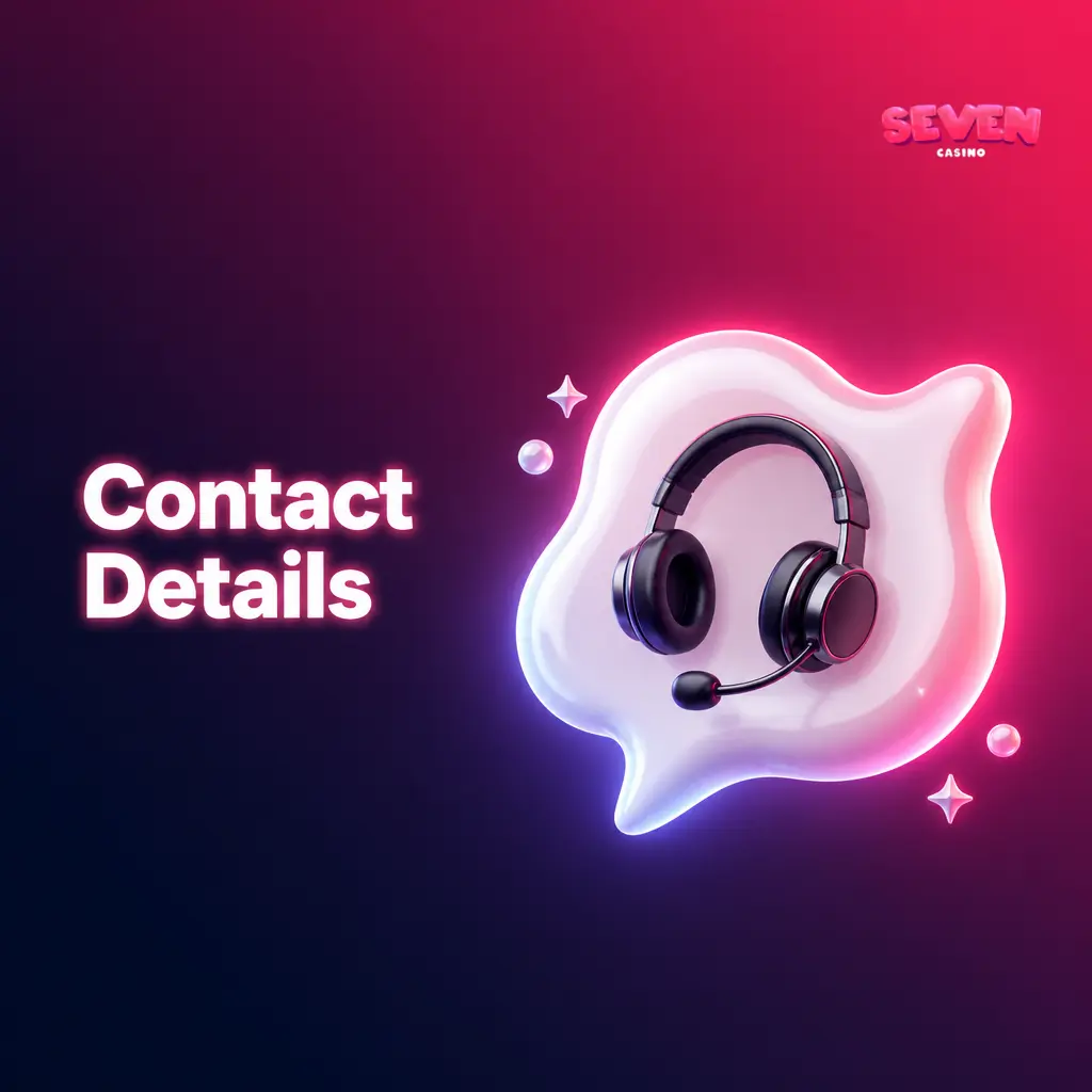 Seven Casino contact details showing live chat, email support, and FAQ options for Australian players available 24/7