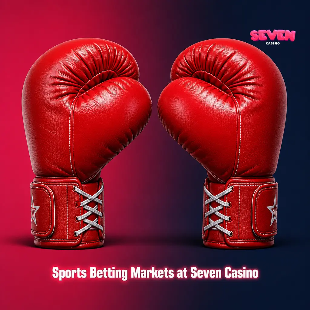 Sports betting markets at Seven Casino covering football, AFL, NRL, NBA, cricket with parlays, live betting, and cash out options