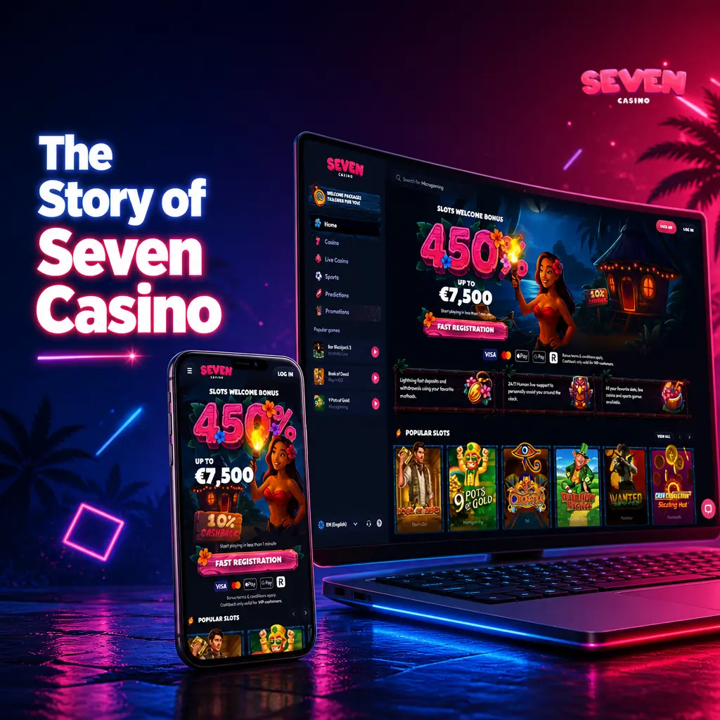 Seven Casino online gambling platform by Galaktika NV, licensed in Curacao, offering betting and casino games for Australian players