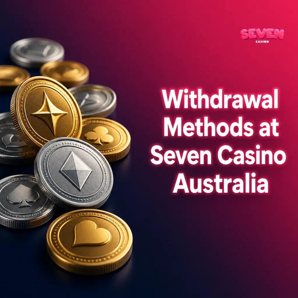Seven Casino Australia withdrawal methods including Visa, Mastercard, crypto options like Bitcoin and Ethereum for AUD cashouts